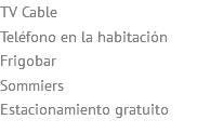 TV Cable Teléfono en la habitación Frigobar Sommiers Estacionamiento gratuito